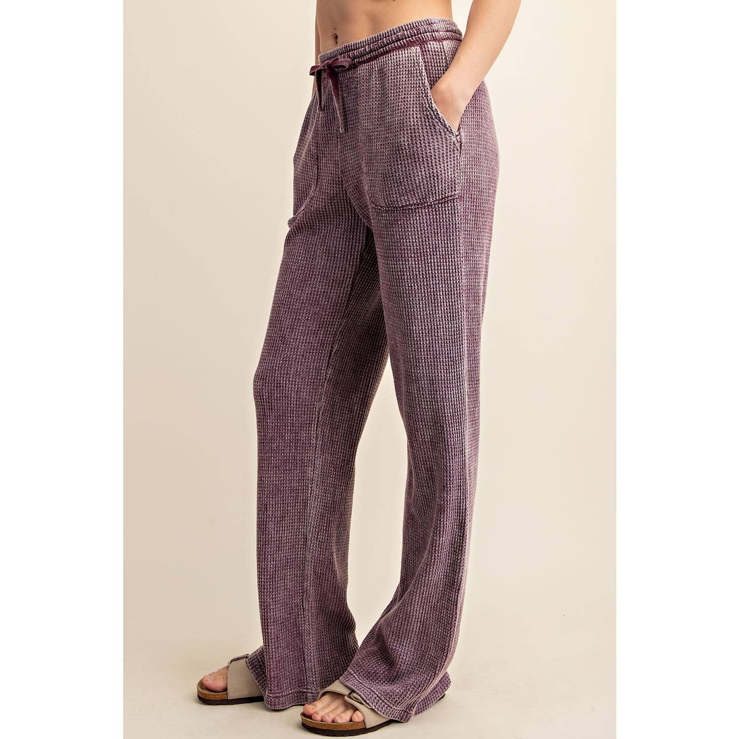 Waffle Sweatpants: Wine