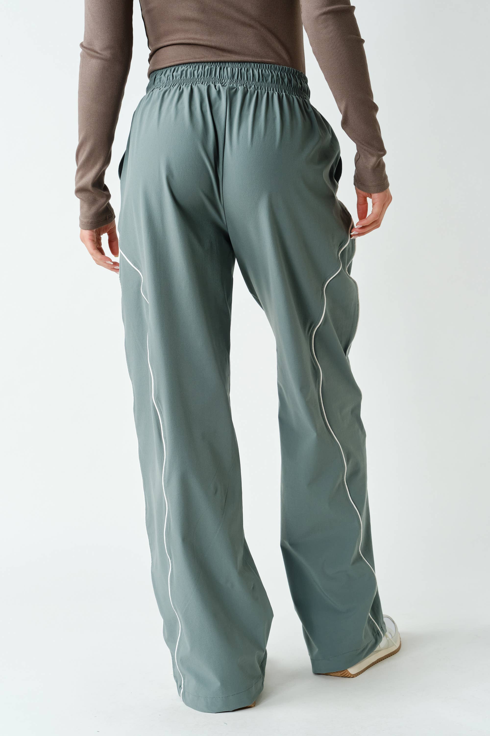 Curved Classic Track Pants: Eucalyptus