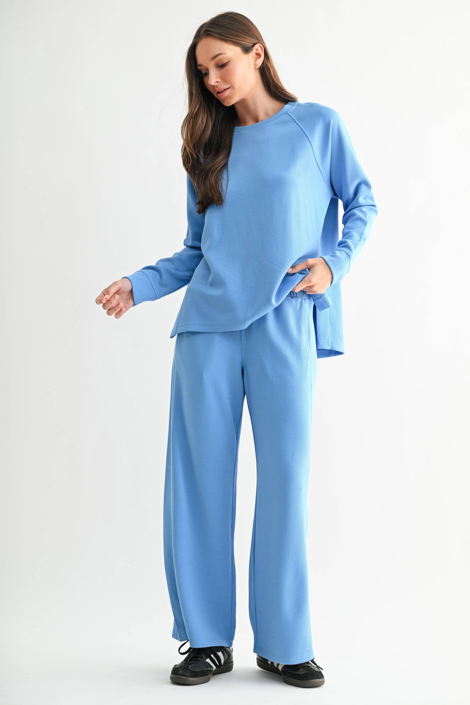 Luxe Raglan Tee: Deep Indigo