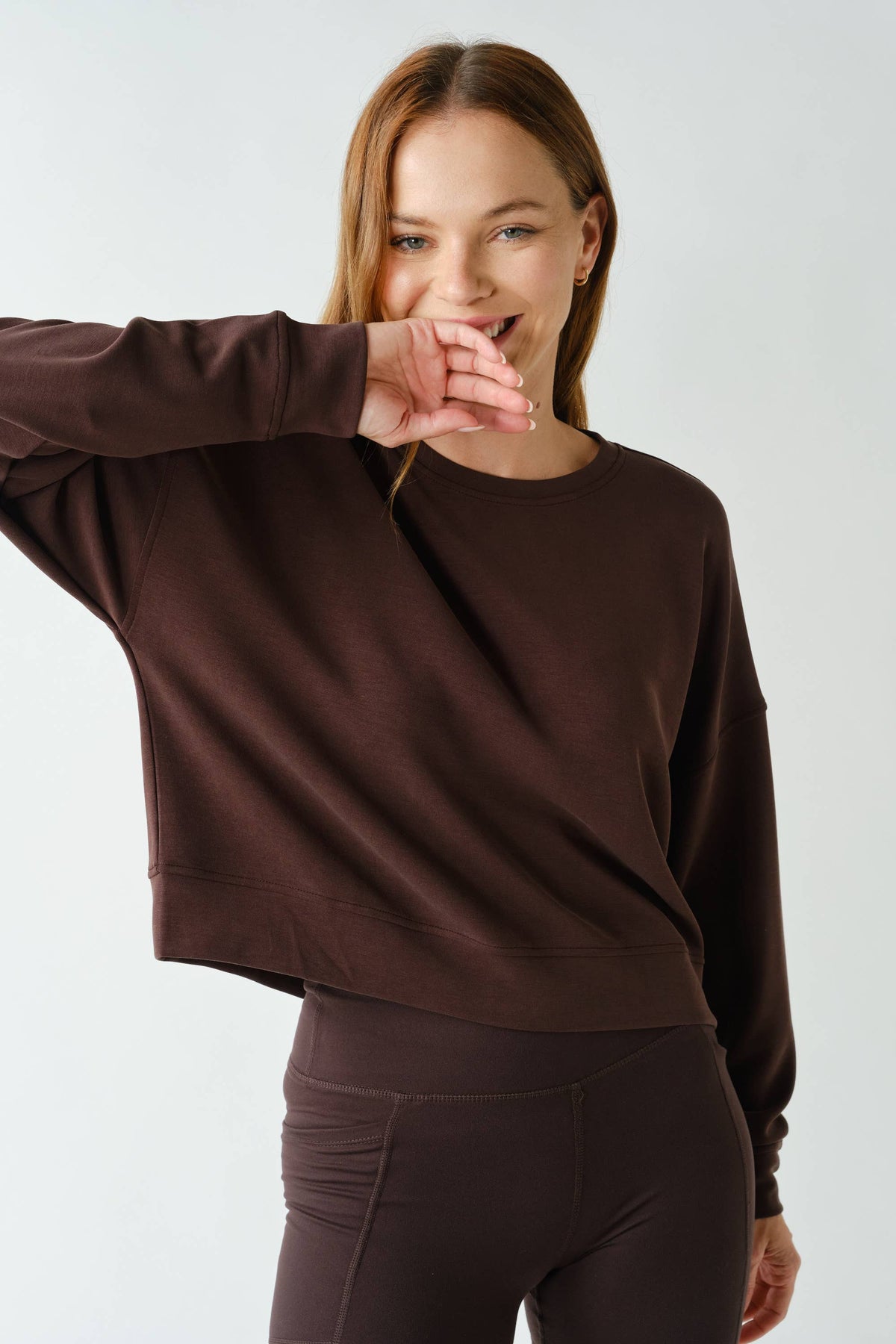Dropped Shoulder Sweatshirt: Coffee Bean