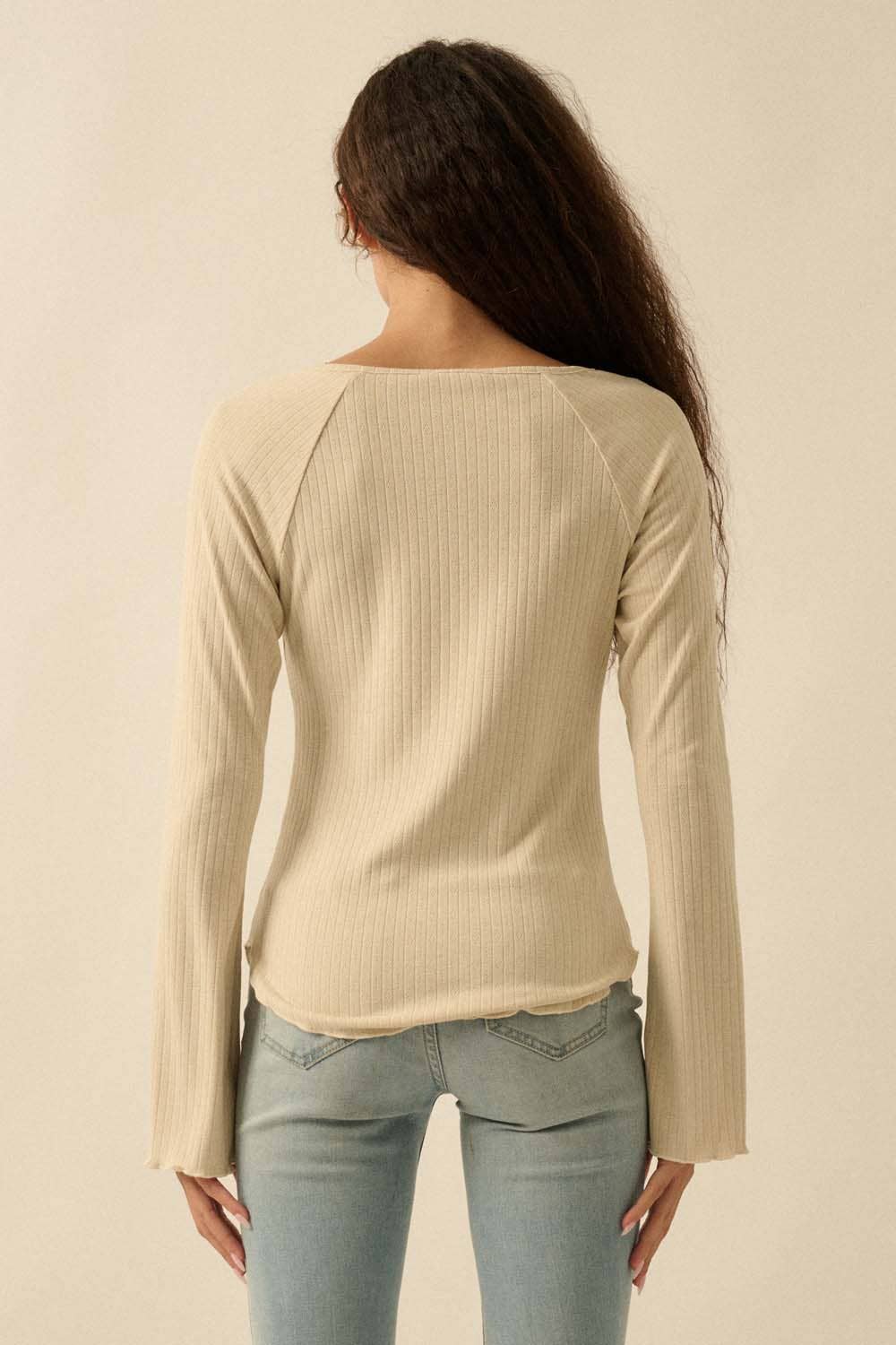 Fitted Knit Top: Coconut Milk