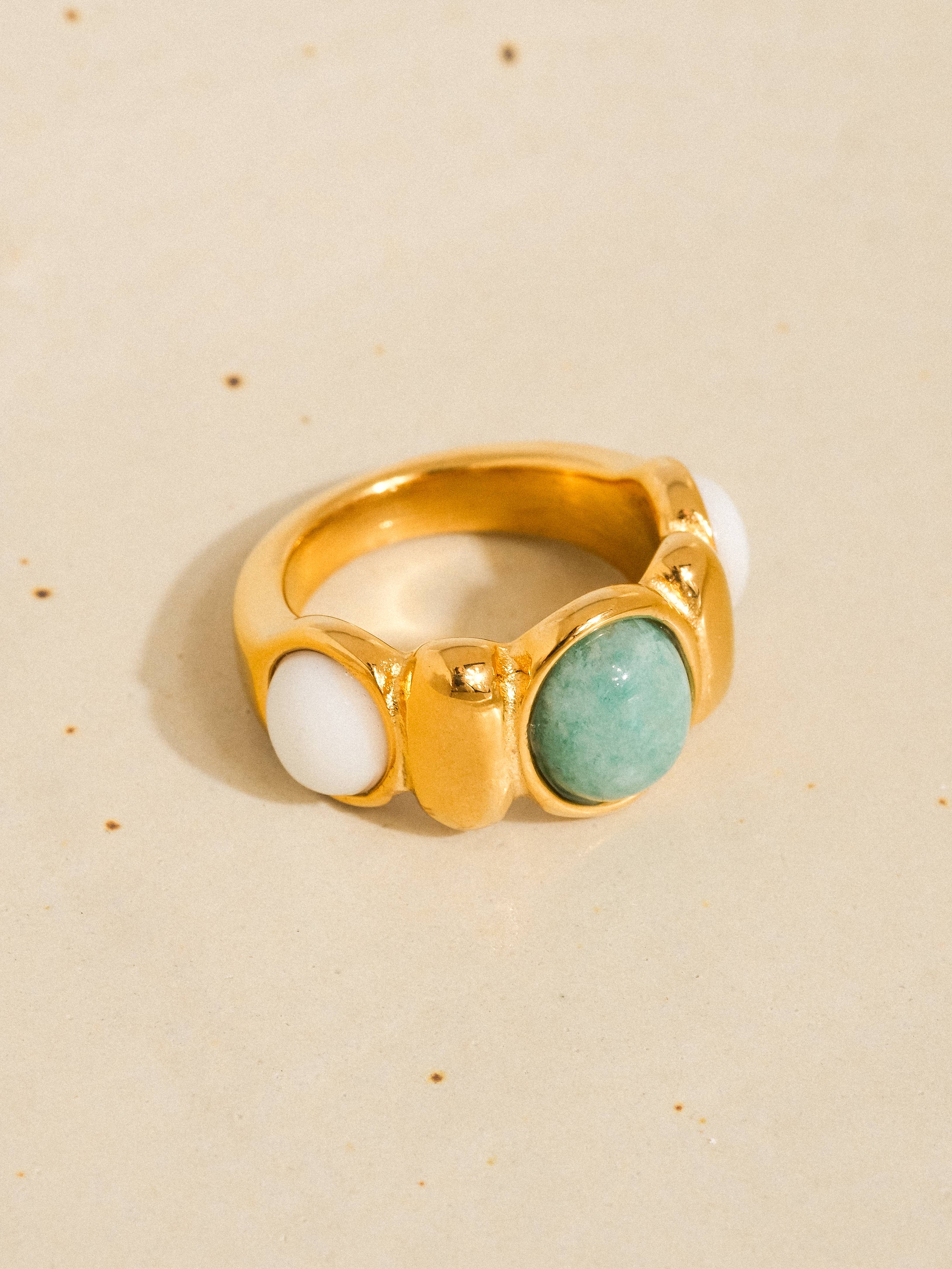 Laurent 18K Gold Natural Stone Ring