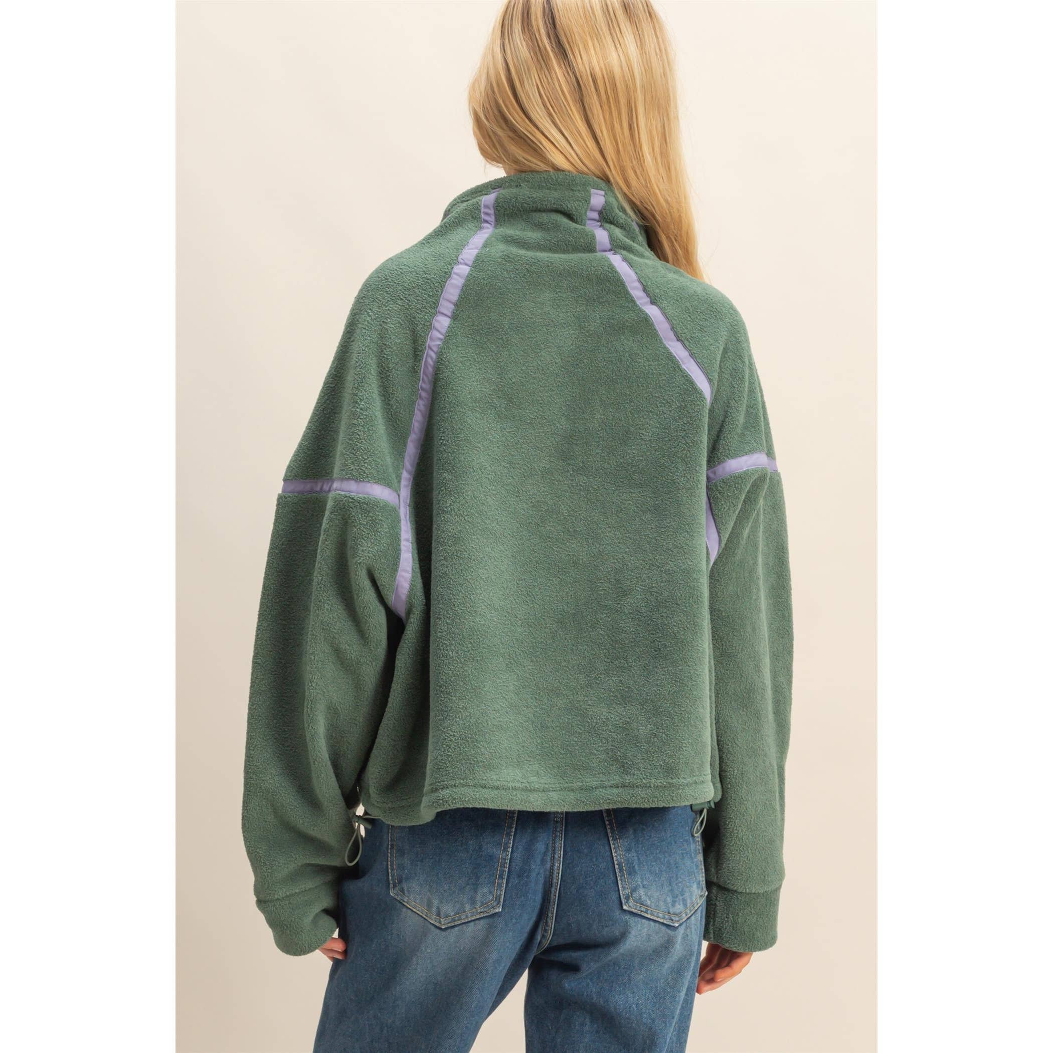 Fleece Pullover Jacket: Pistachio