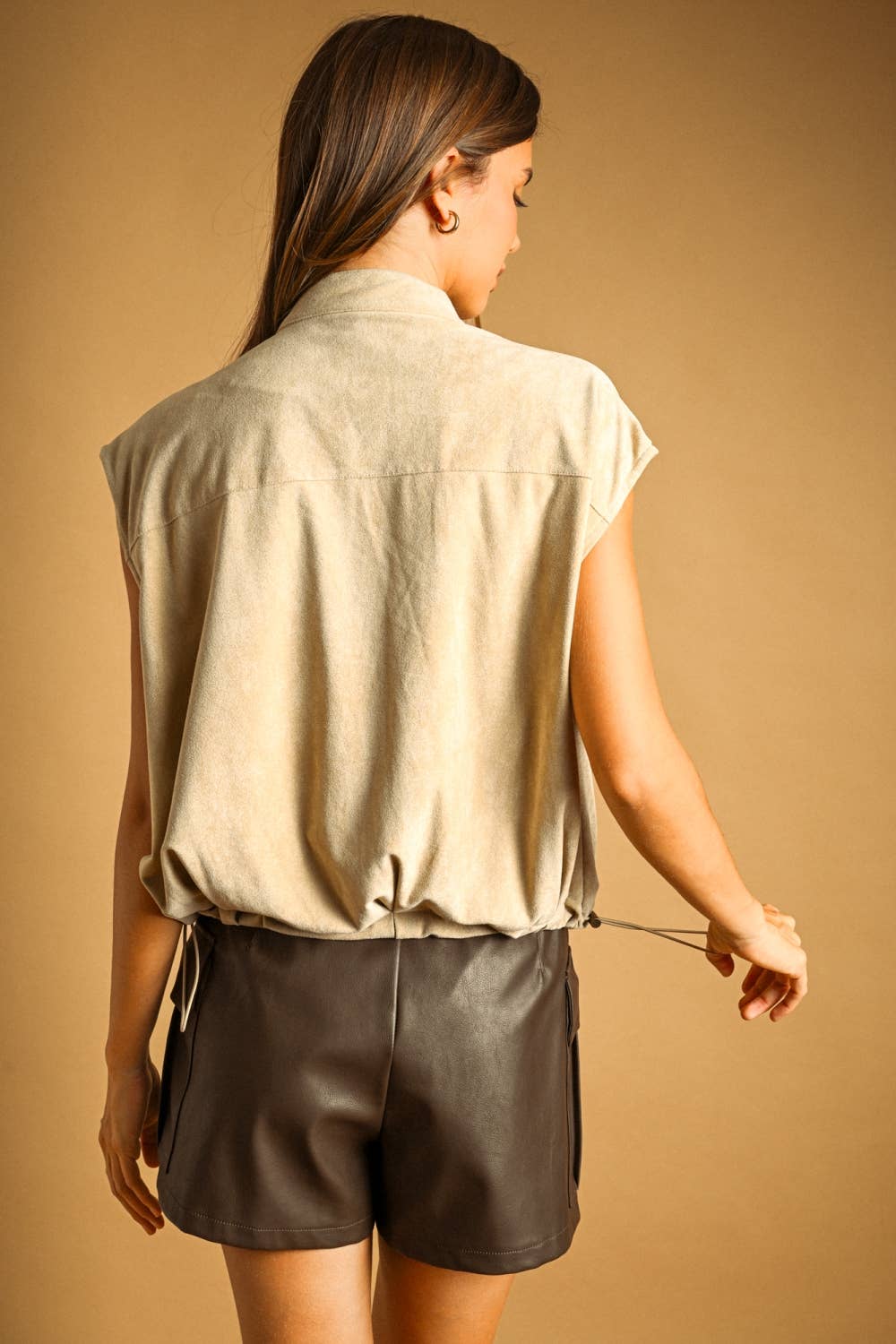 Suede Vest: Ash Beige