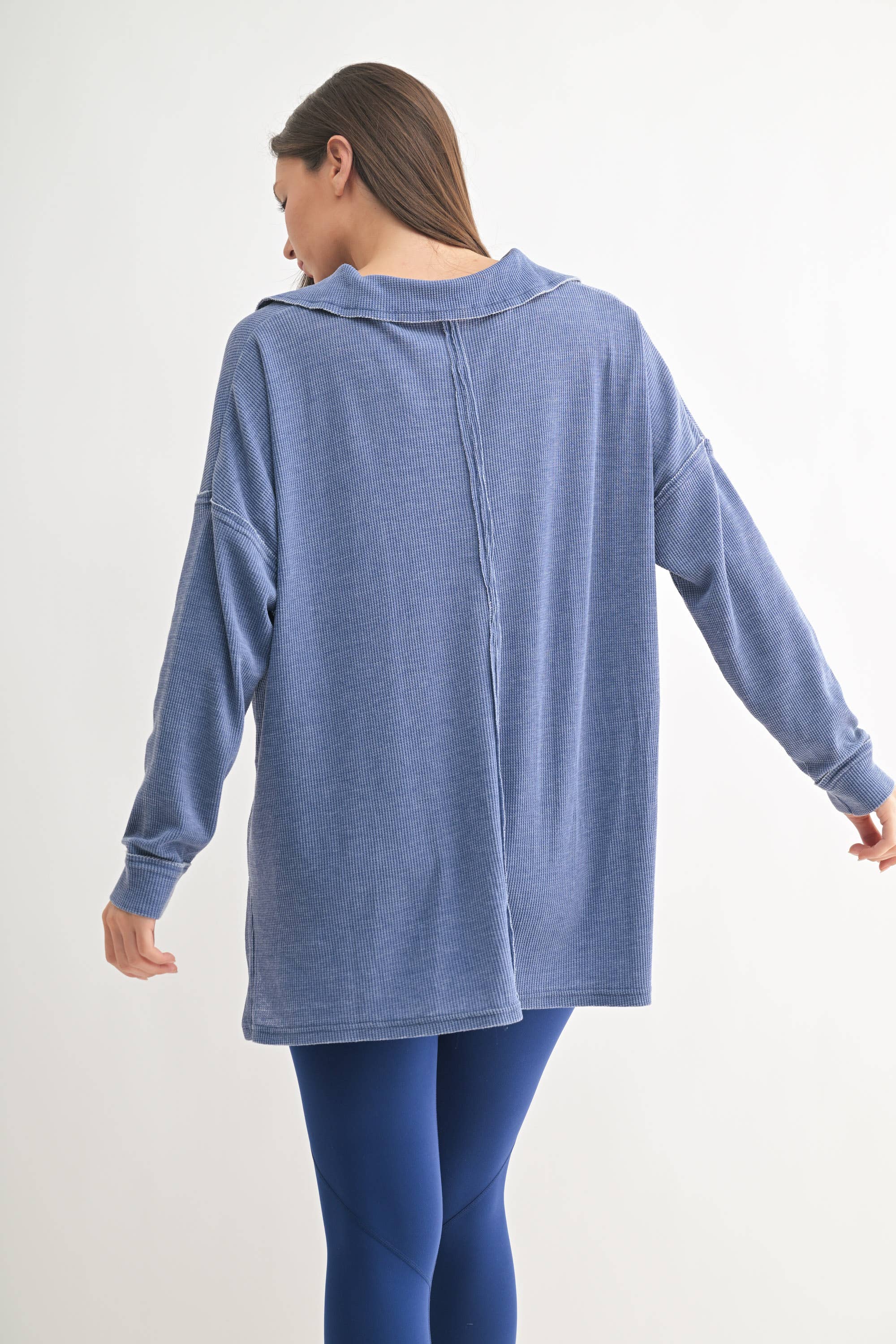 Waffle Knit Oversized:Black