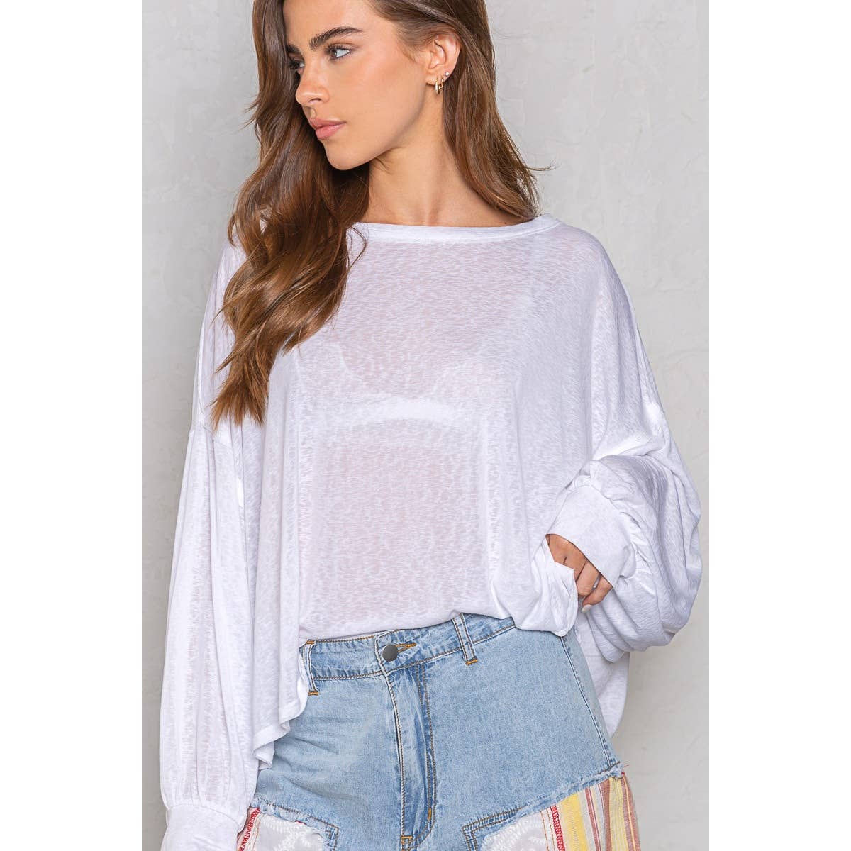 Loose Knit Top WHITE