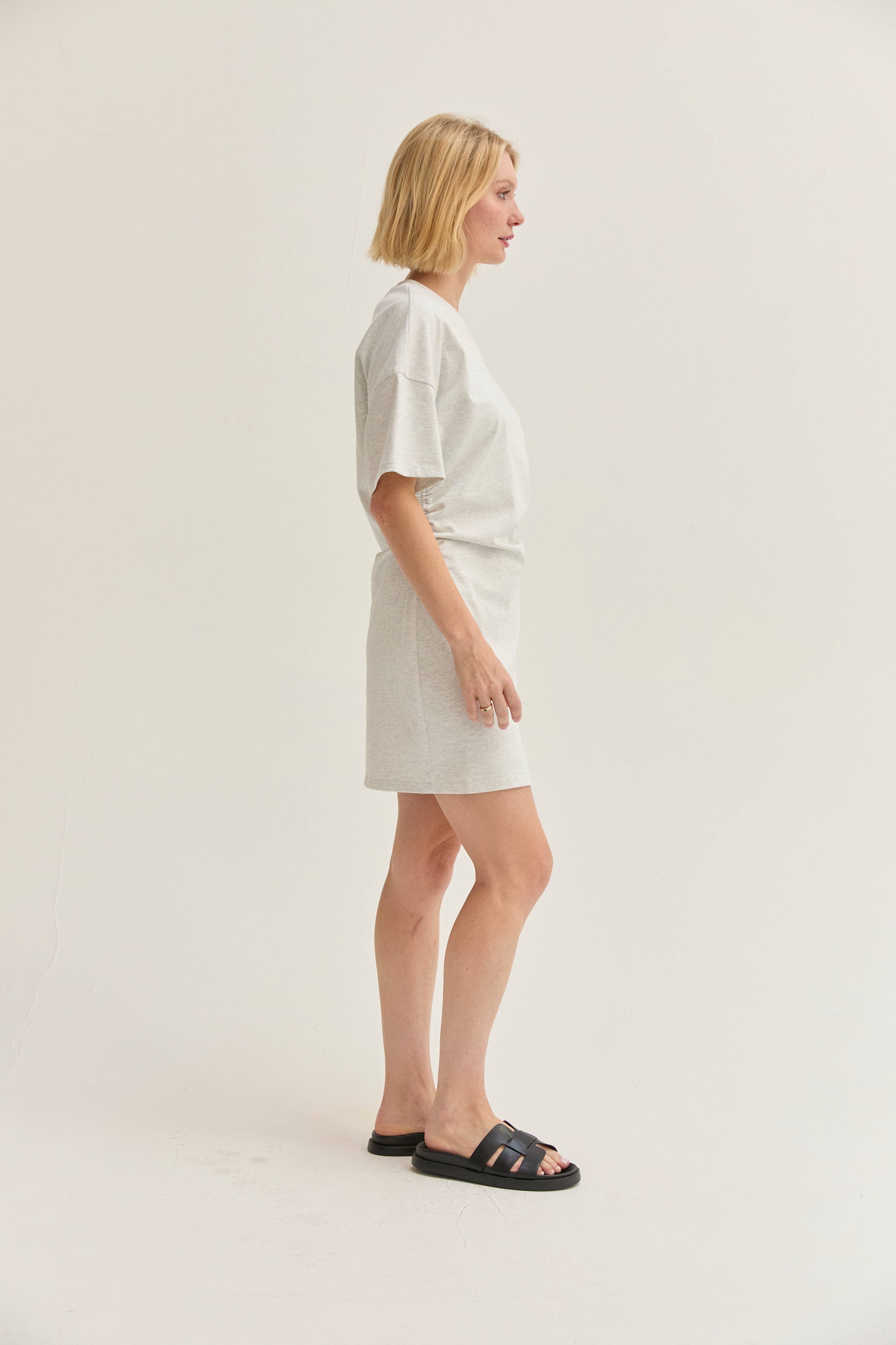 Ruched T-shirt Mini Dress: Melange