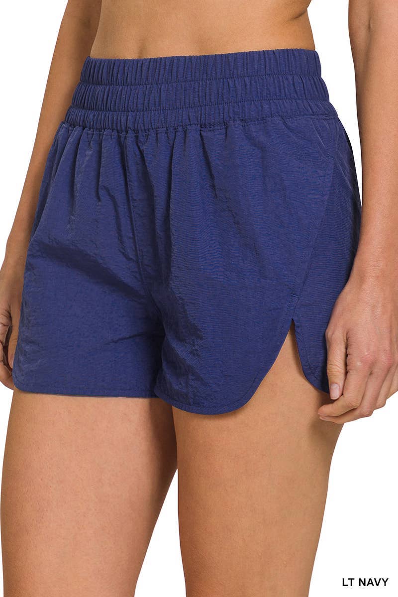 Windbreaker Running Shorts: Lt. Navy