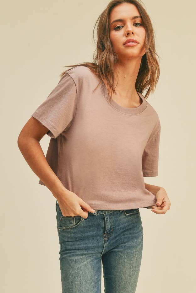 Blank Short Cropped T-Shirt: Antler