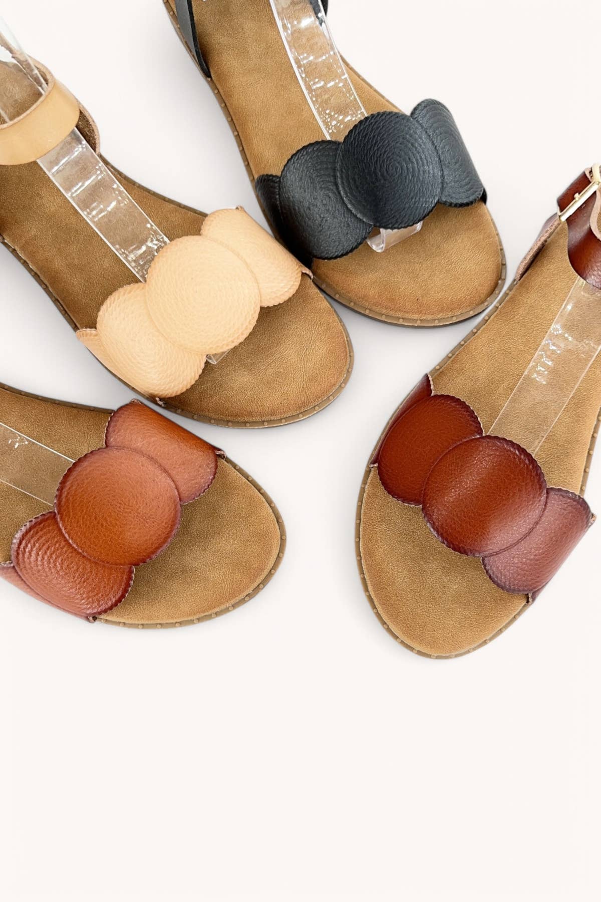 Scallop Edge Sandals: