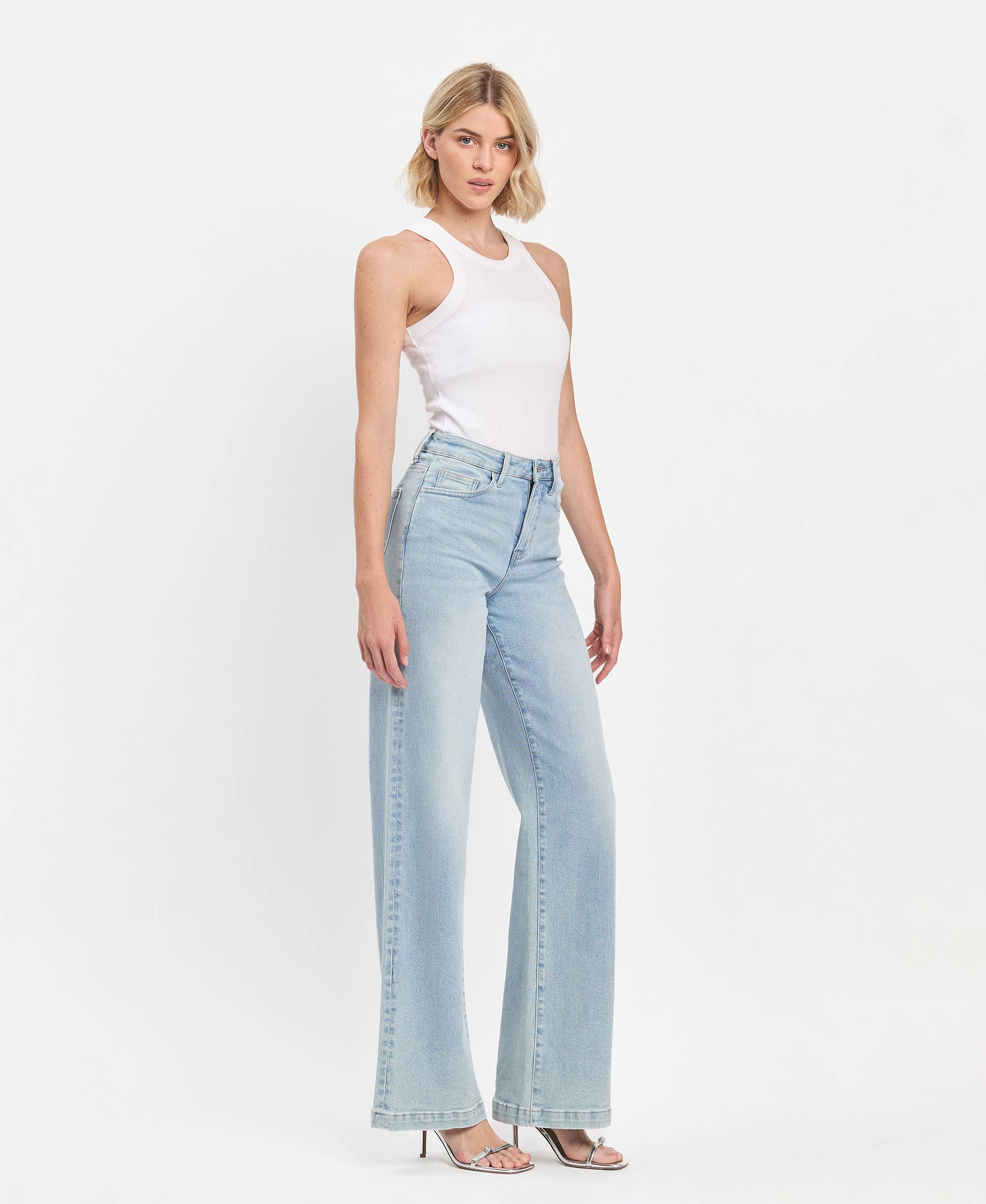 High Rise Wide Jeans:Opt