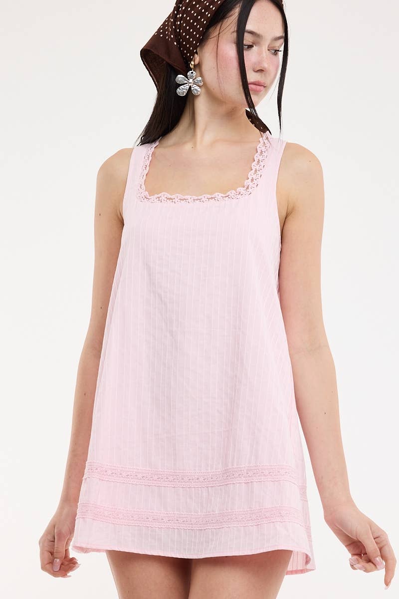 Pink Babydoll Mini Dress: