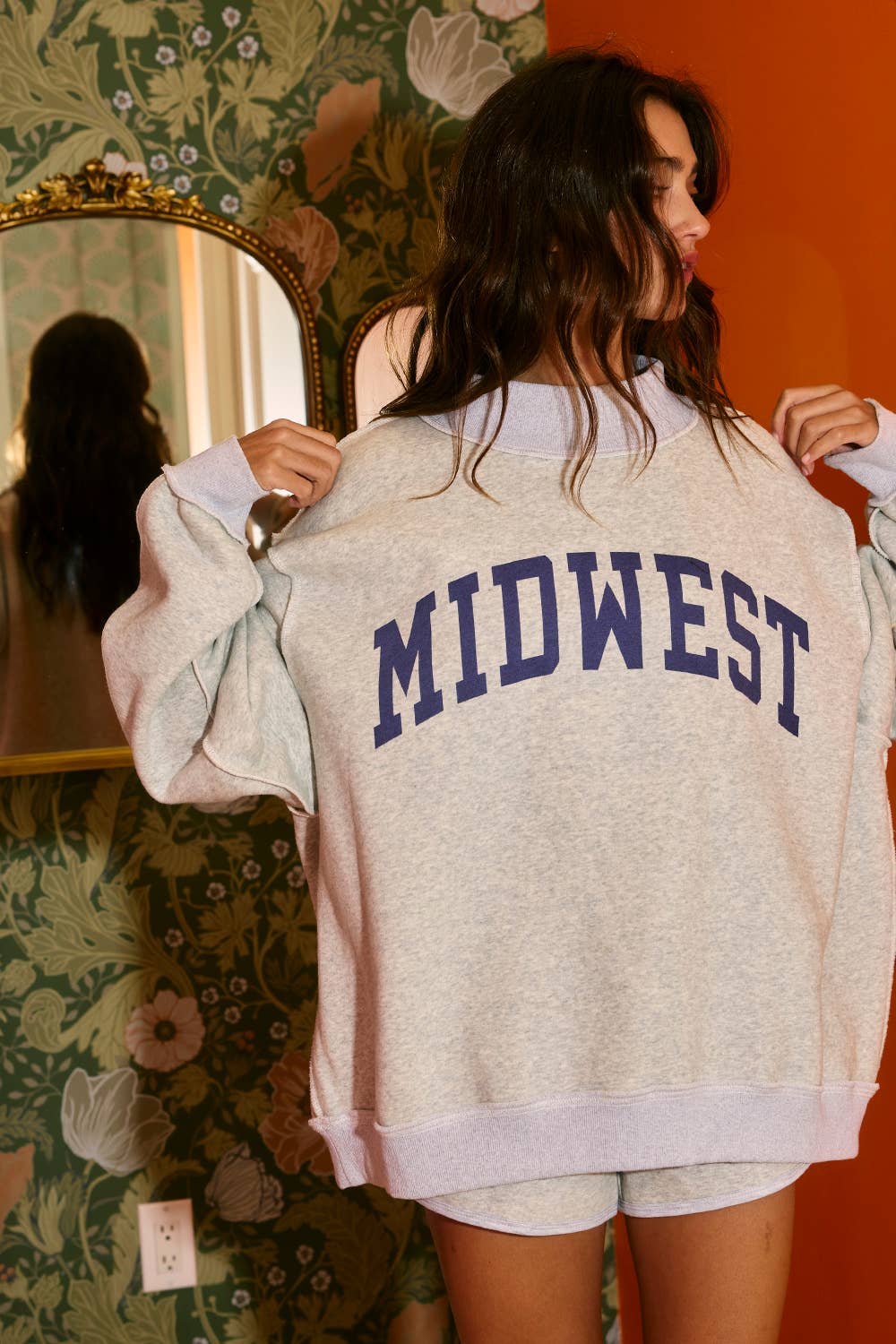 MIDWEST Reversible Sweatshirt: Heather Grey