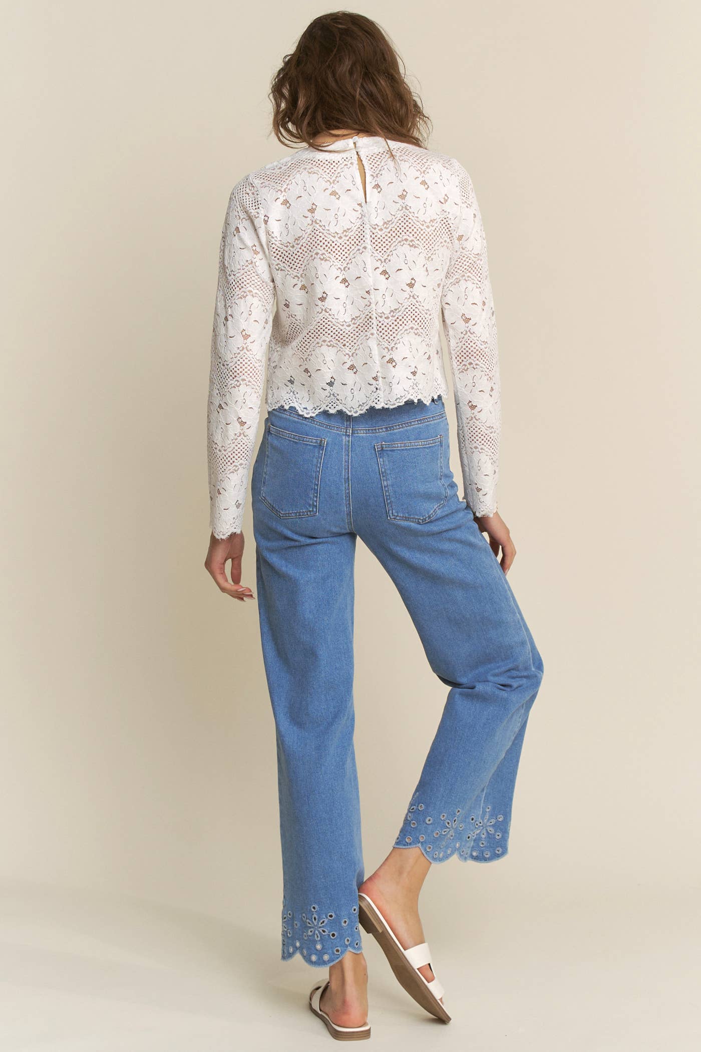 Detail Flare Jeans: Denim