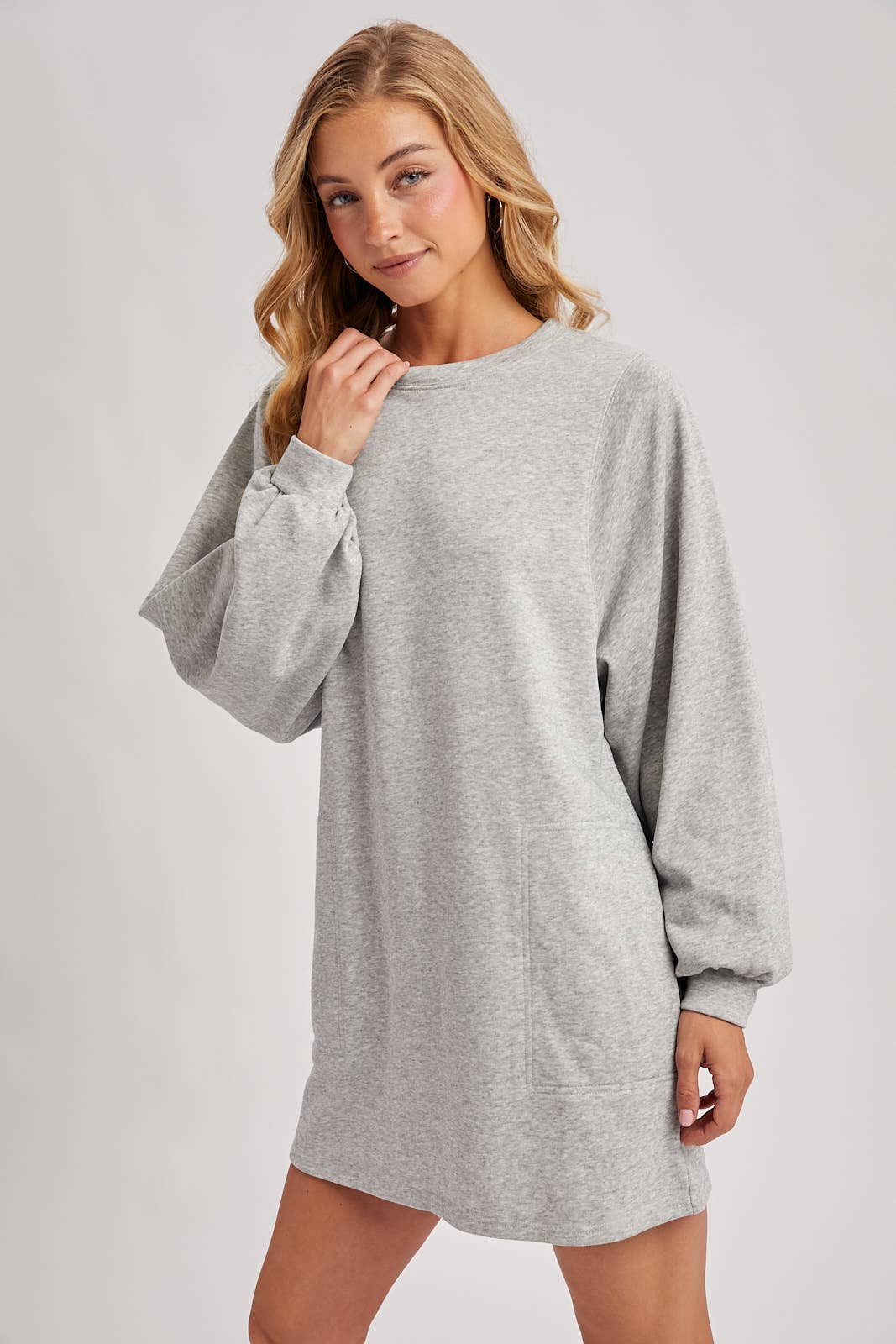Oversized Sweatshirt Dress: Grey