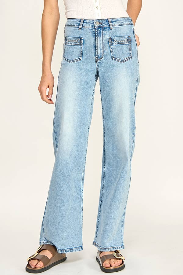 Wide Leg Jeans: Lt. Denim