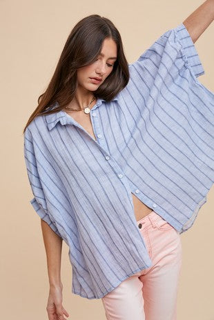 Oversized Blouse:Lt. Blue