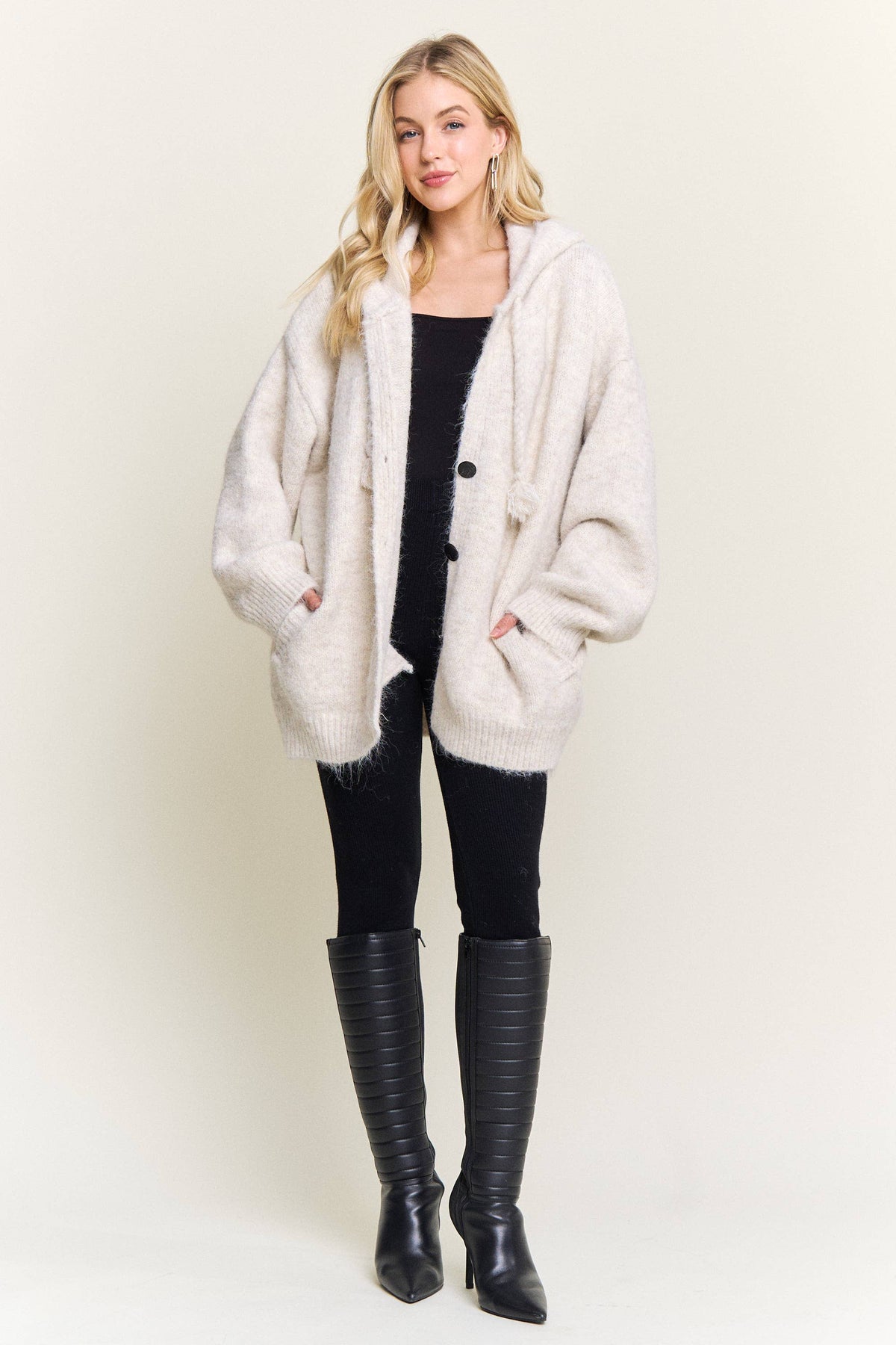 Button Up Cardigan: Cream