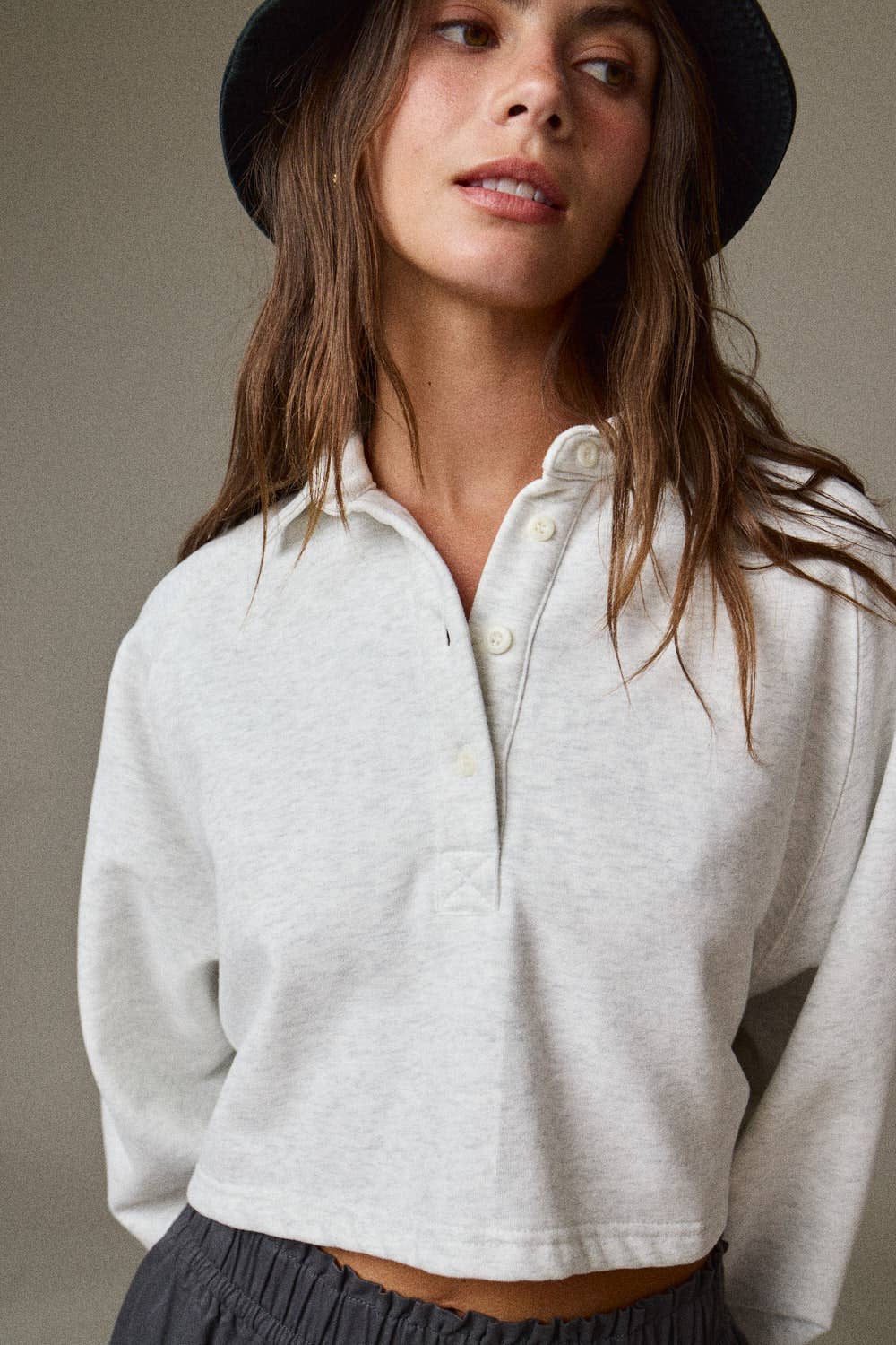 Collared Sweatshirt: Melange