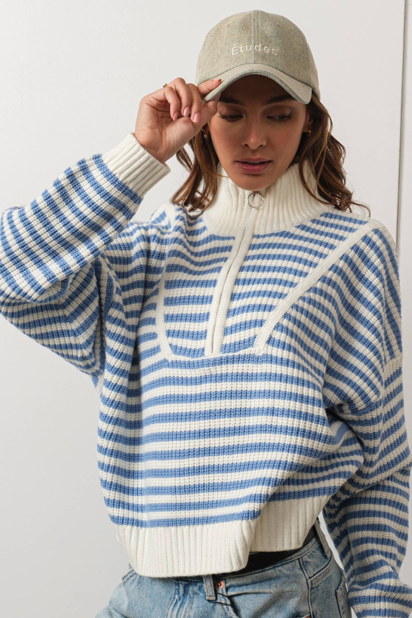 Cali Half-zip Sweater: Blue