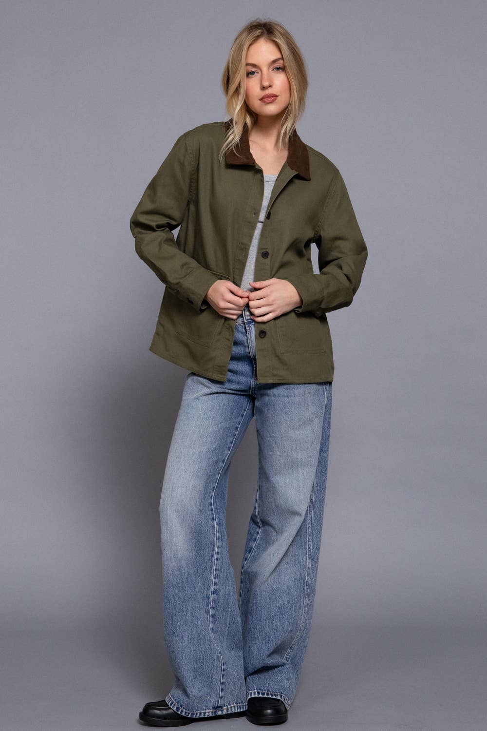 Corduroy Twill Jacket:Khaki