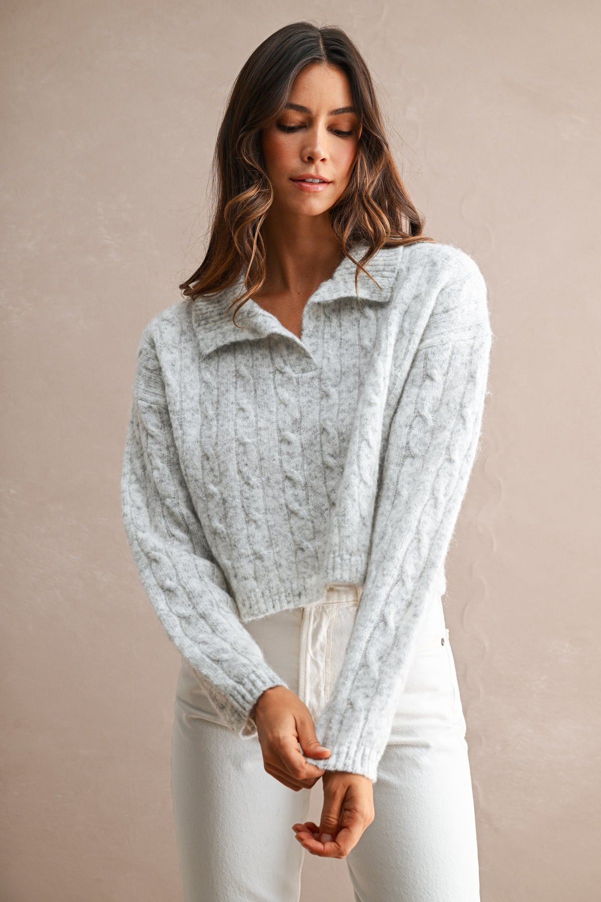 Collared Cropped Sweater