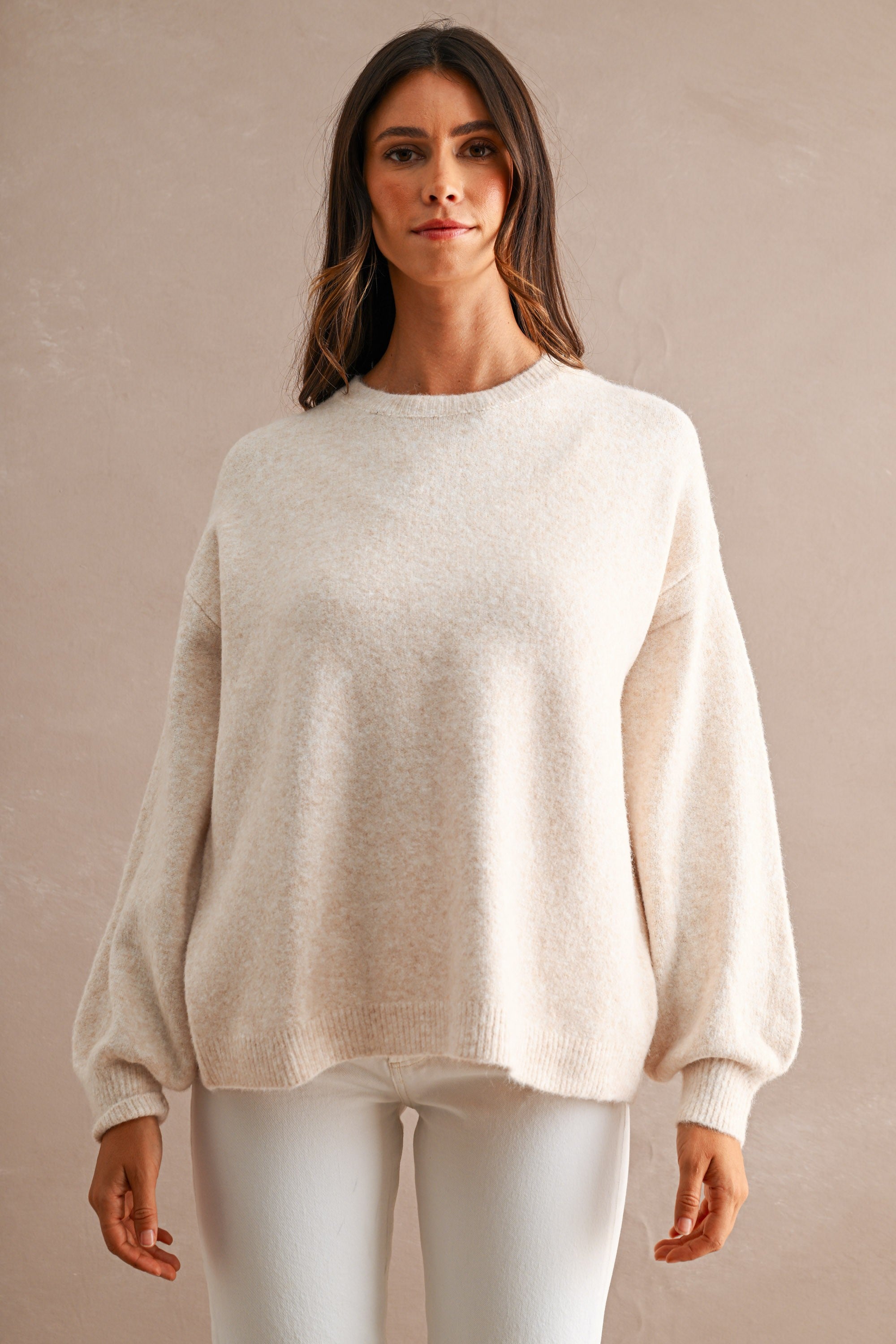 Back Bow Sweater: Cream