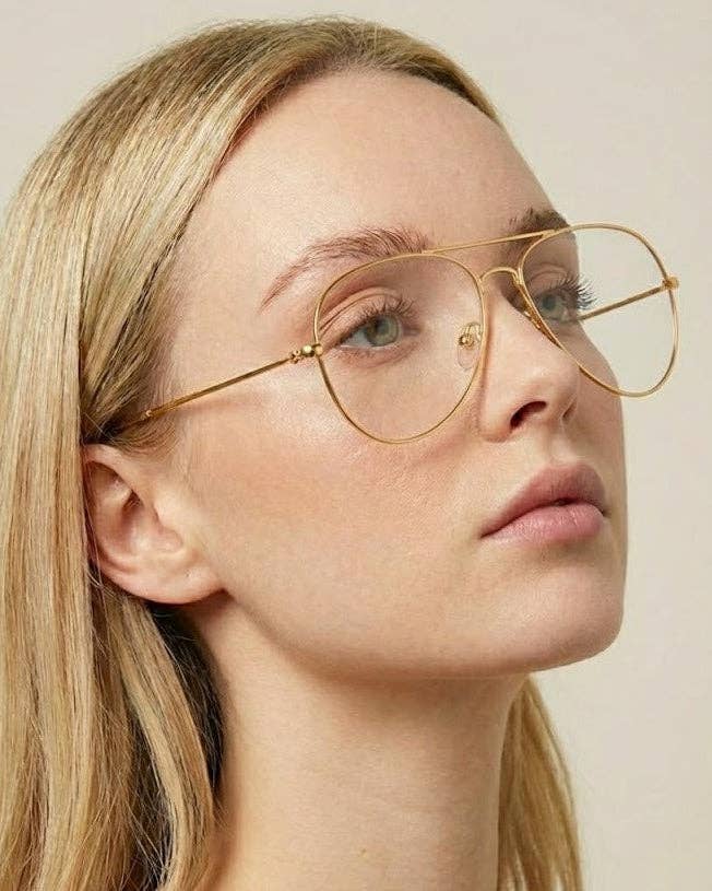 Charlie Blue Light Glasses: Gold