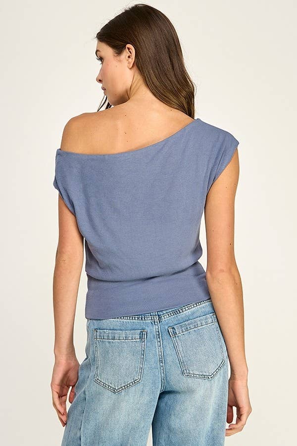 Soft Stretch Top: Blue