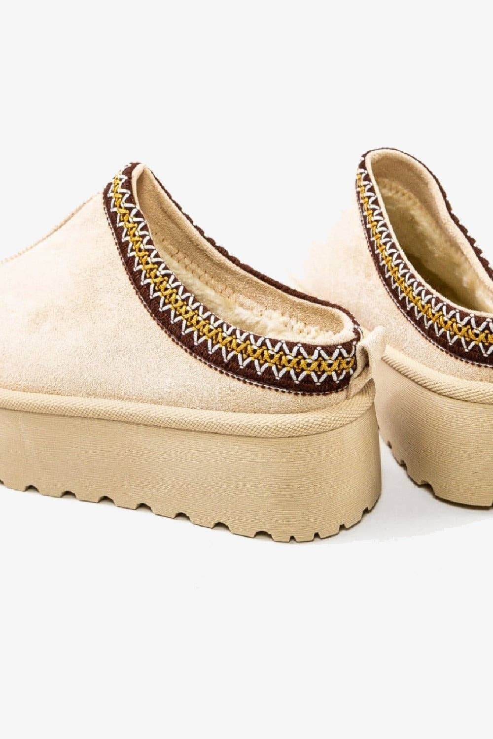 Fur Lined Ankle Boots: Camel