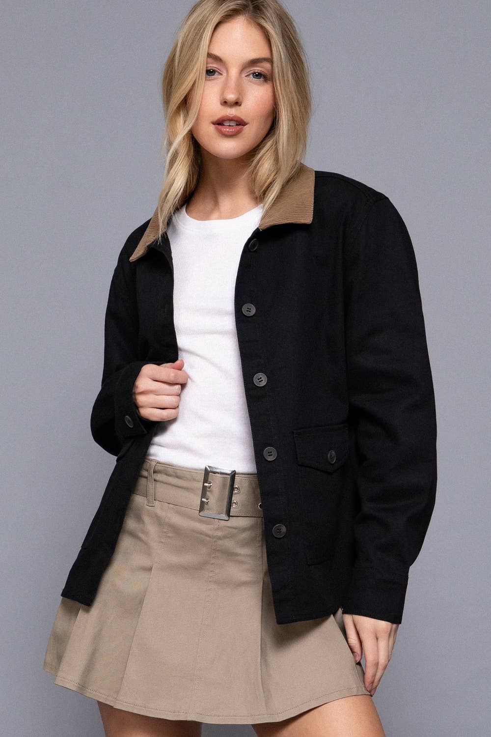 Corduroy Twill Jacket:Khaki