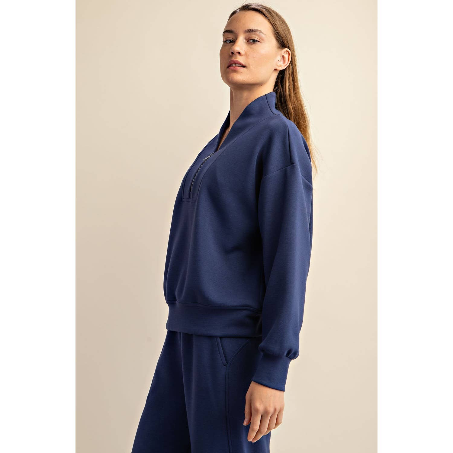 Luxe Scuba Jacket: Smoky Navy