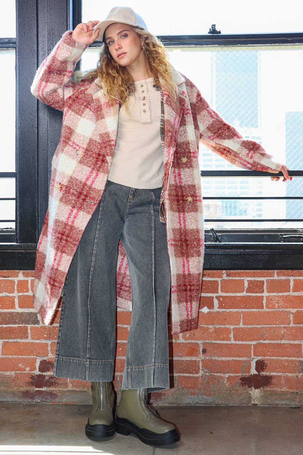 Oversized Plaid Coat