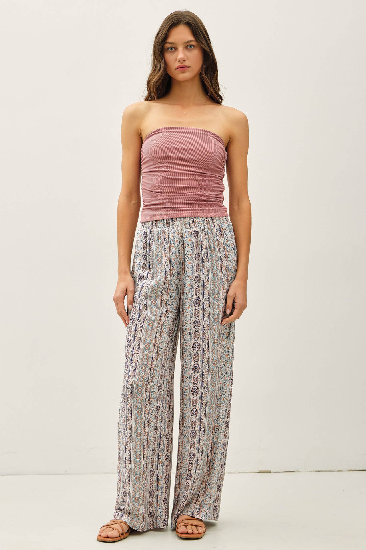 Jersey Ruched Tube Top Dusty:Mauve