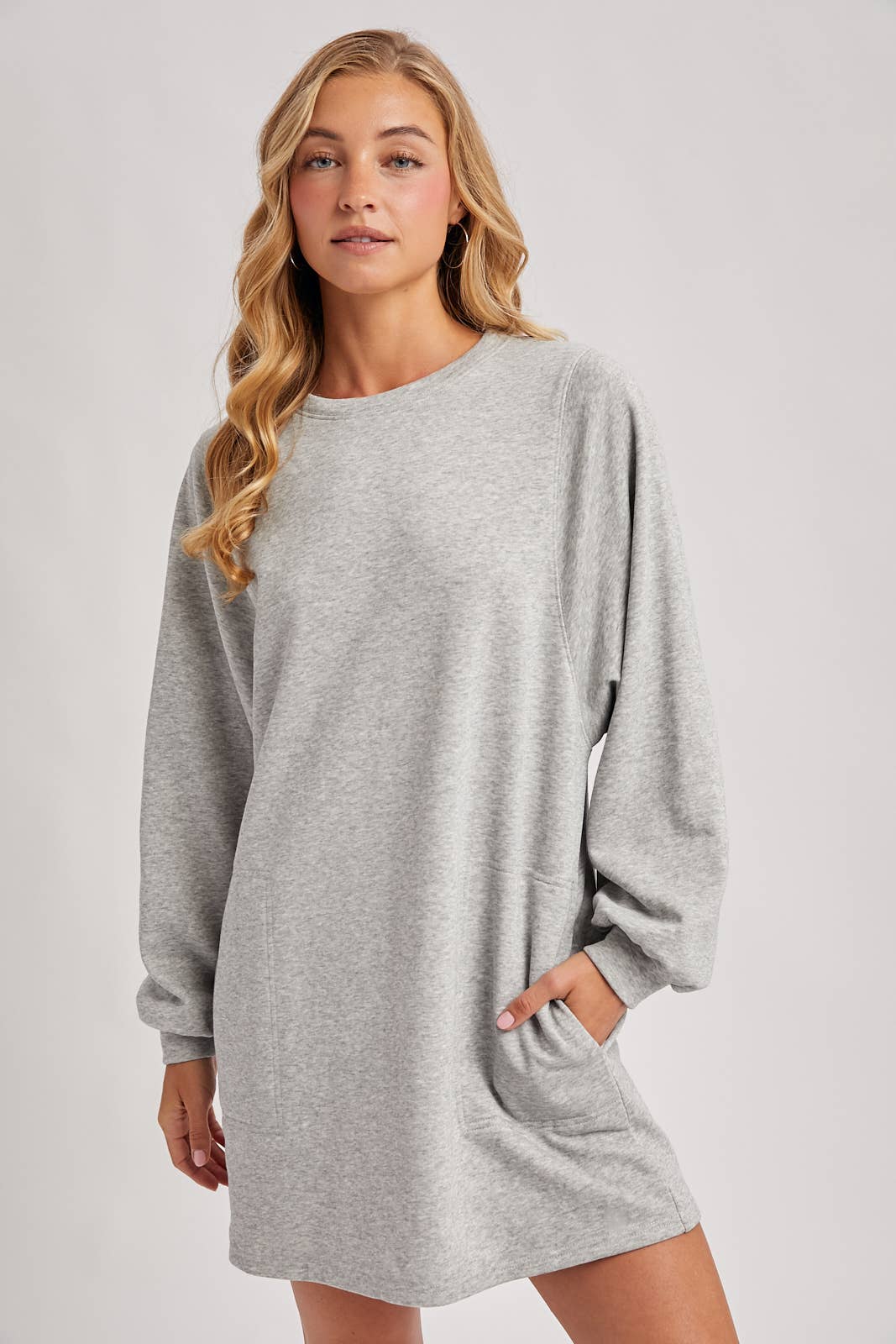 Oversized Sweatshirt Dress: Grey