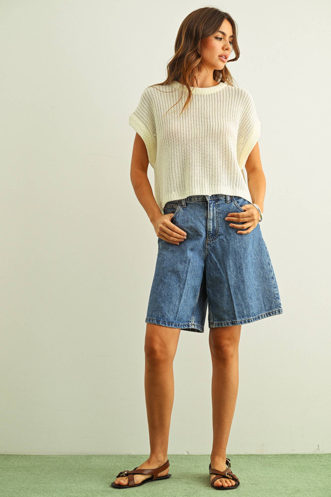 Dolman Knit Top: Off White