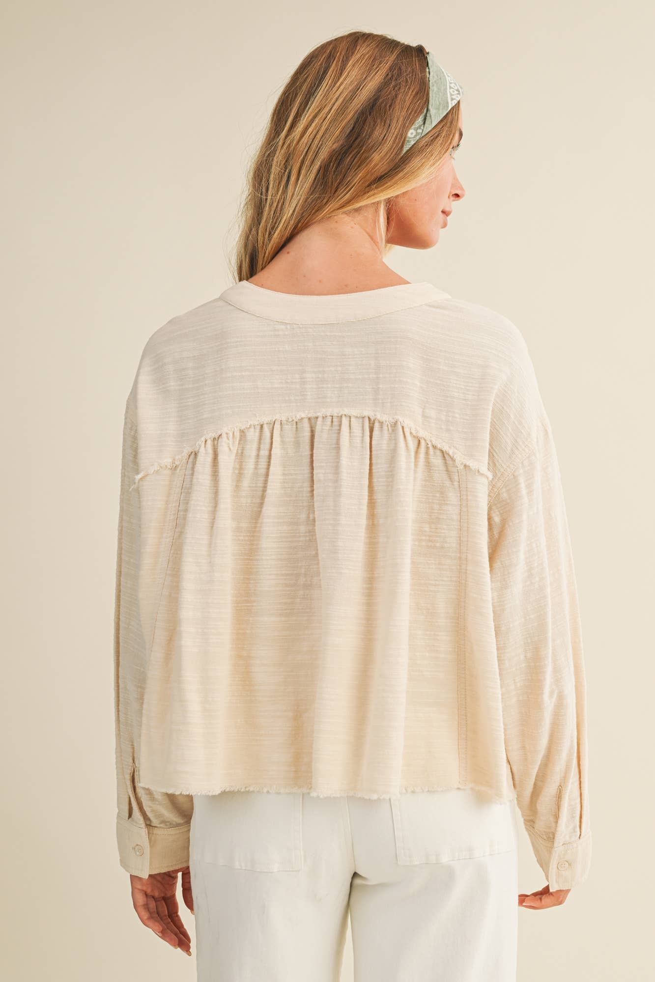 Lace Trim Button-Down Shirt