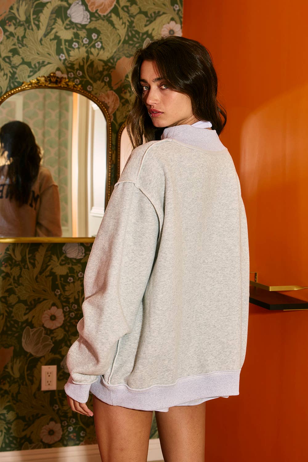 MIDWEST Reversible Sweatshirt: Heather Grey