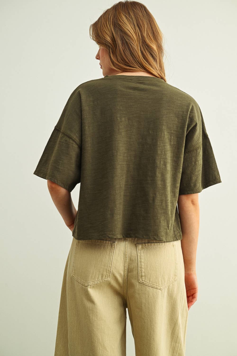 Olive Button Down Top: