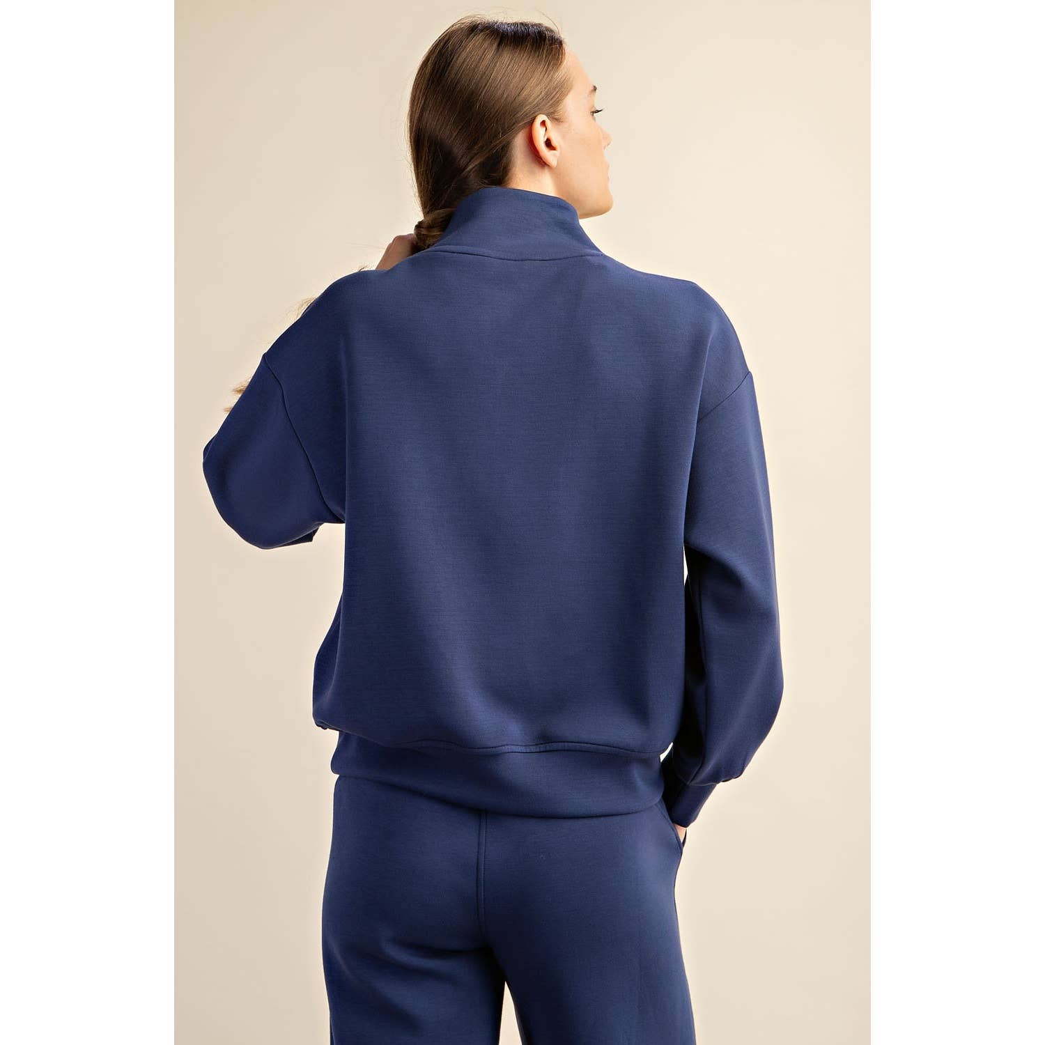 Luxe Scuba Jacket: Smoky Navy