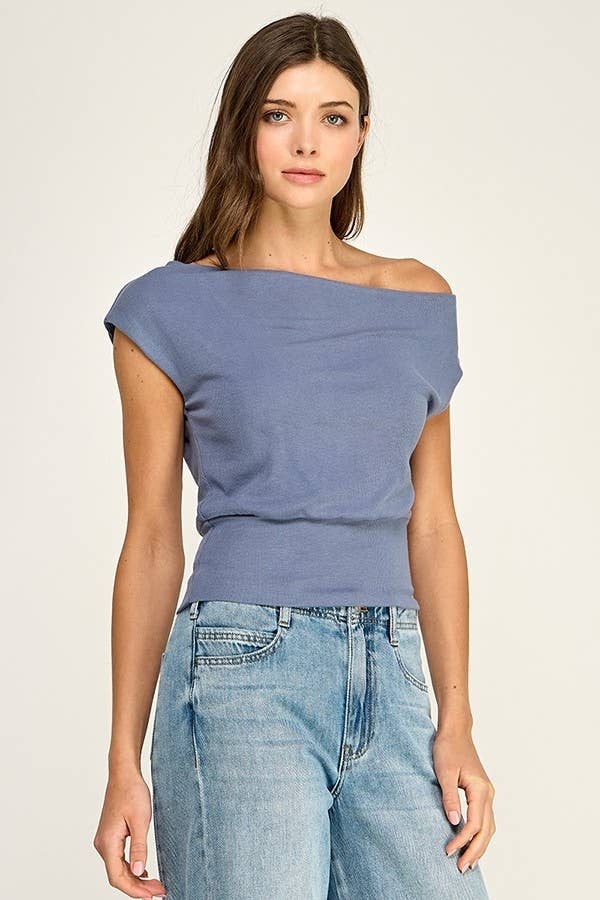 Soft Stretch Top: Blue