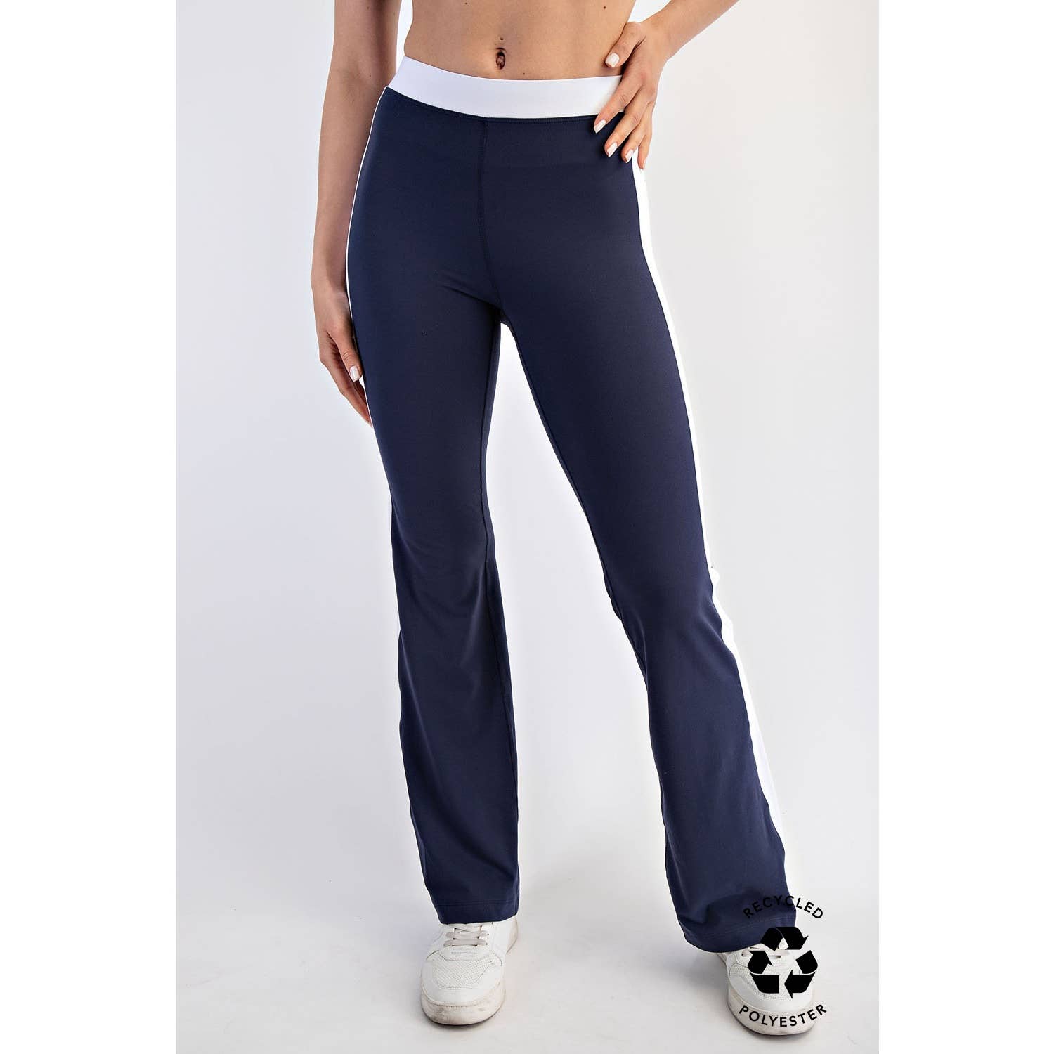 Butter Soft Flares: Navy/White