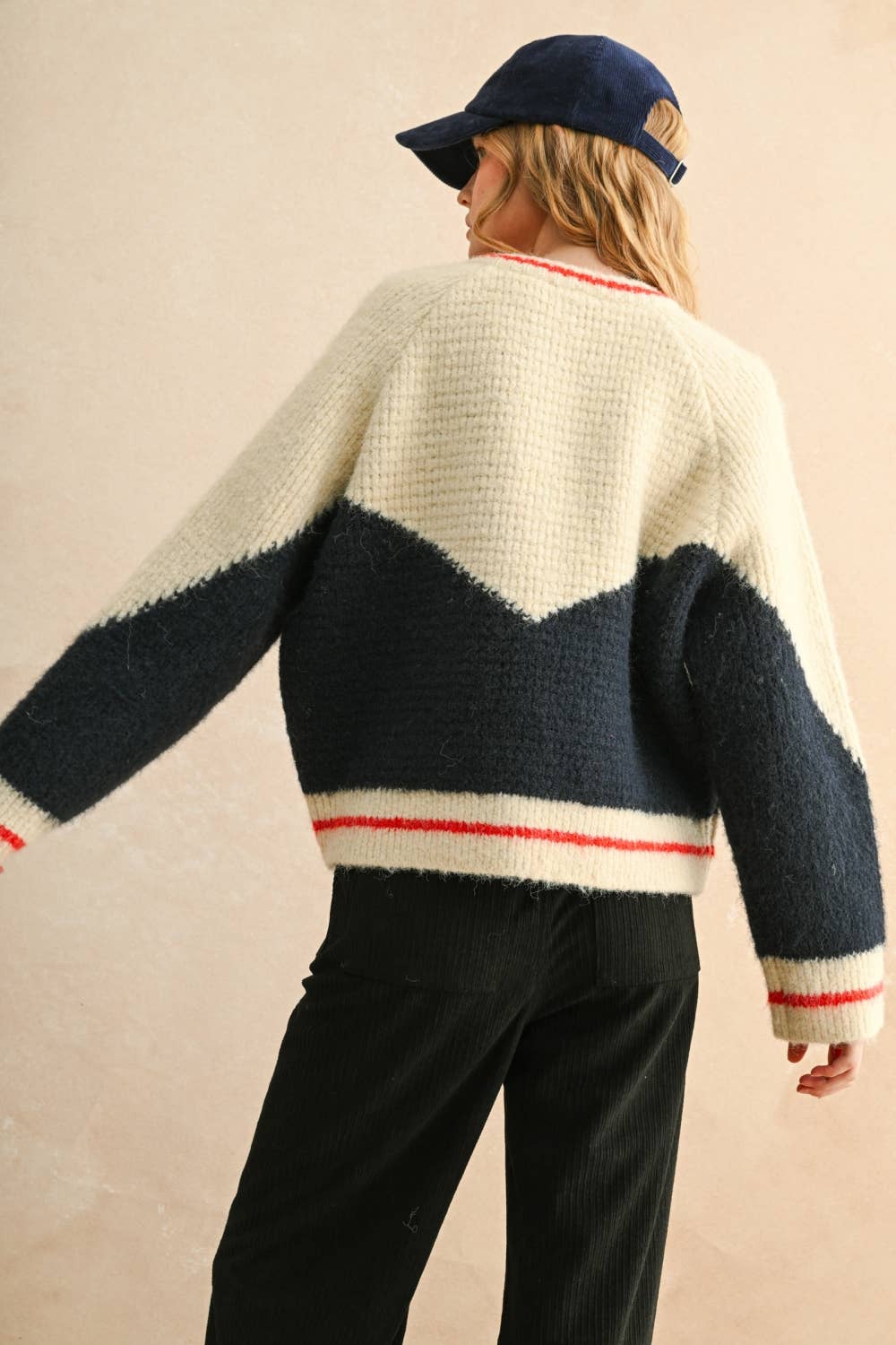 Sweater Bomber Jacket: Navy