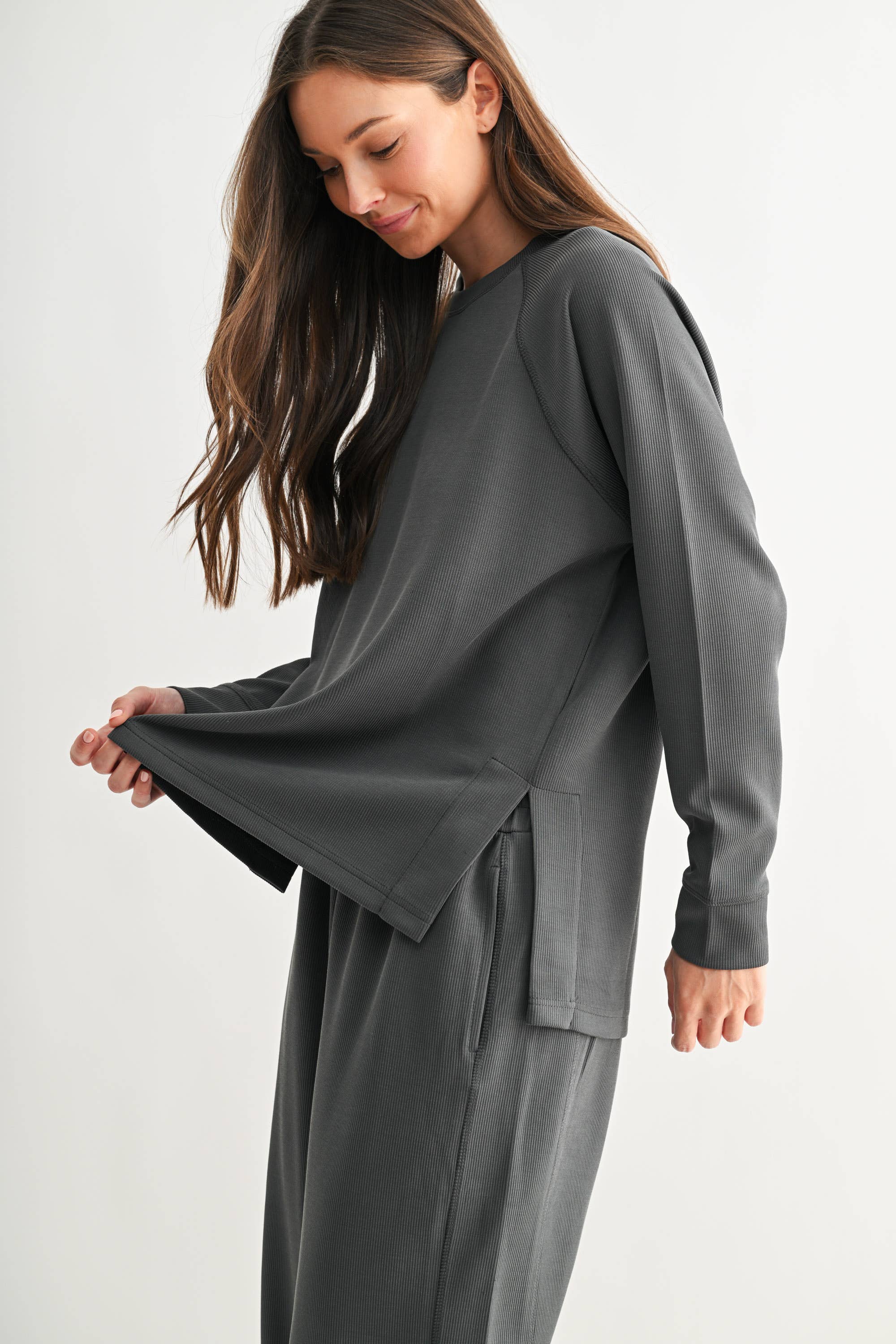 Luxe Raglan Tee: Deep Indigo