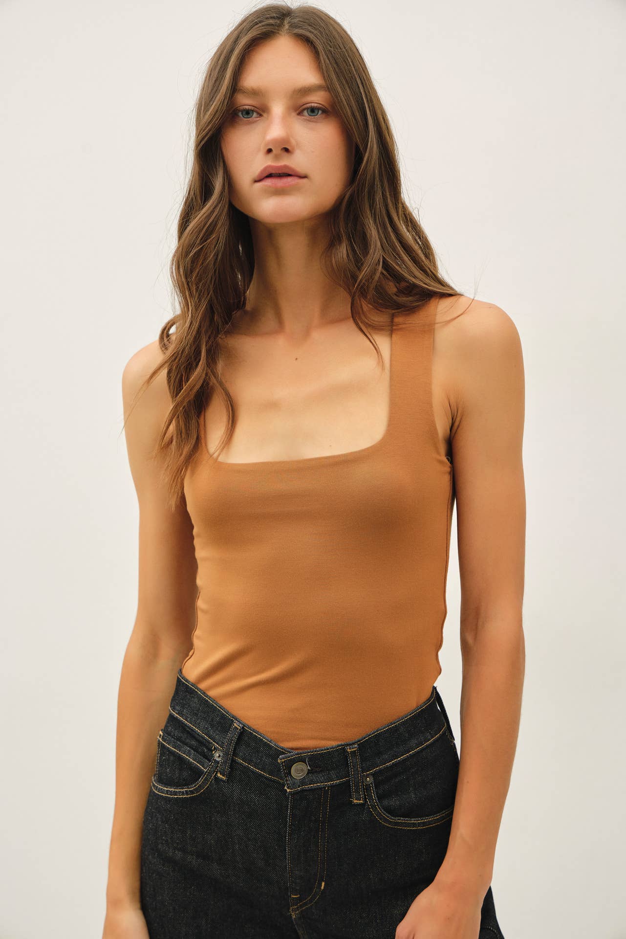 Color Soft Tank Top: Golden Brown