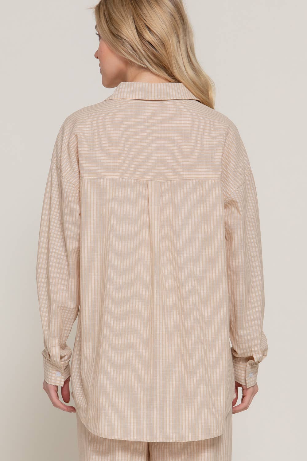 Stripe Gauze Shirt:Beige