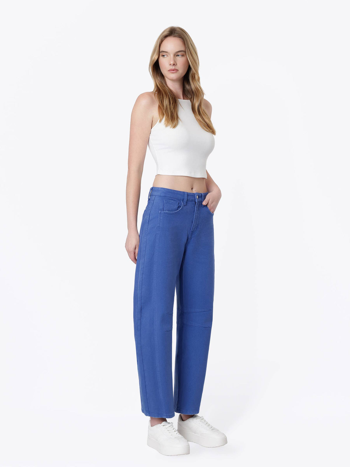 Darted Barrel Jeans: Beaucoup Blue