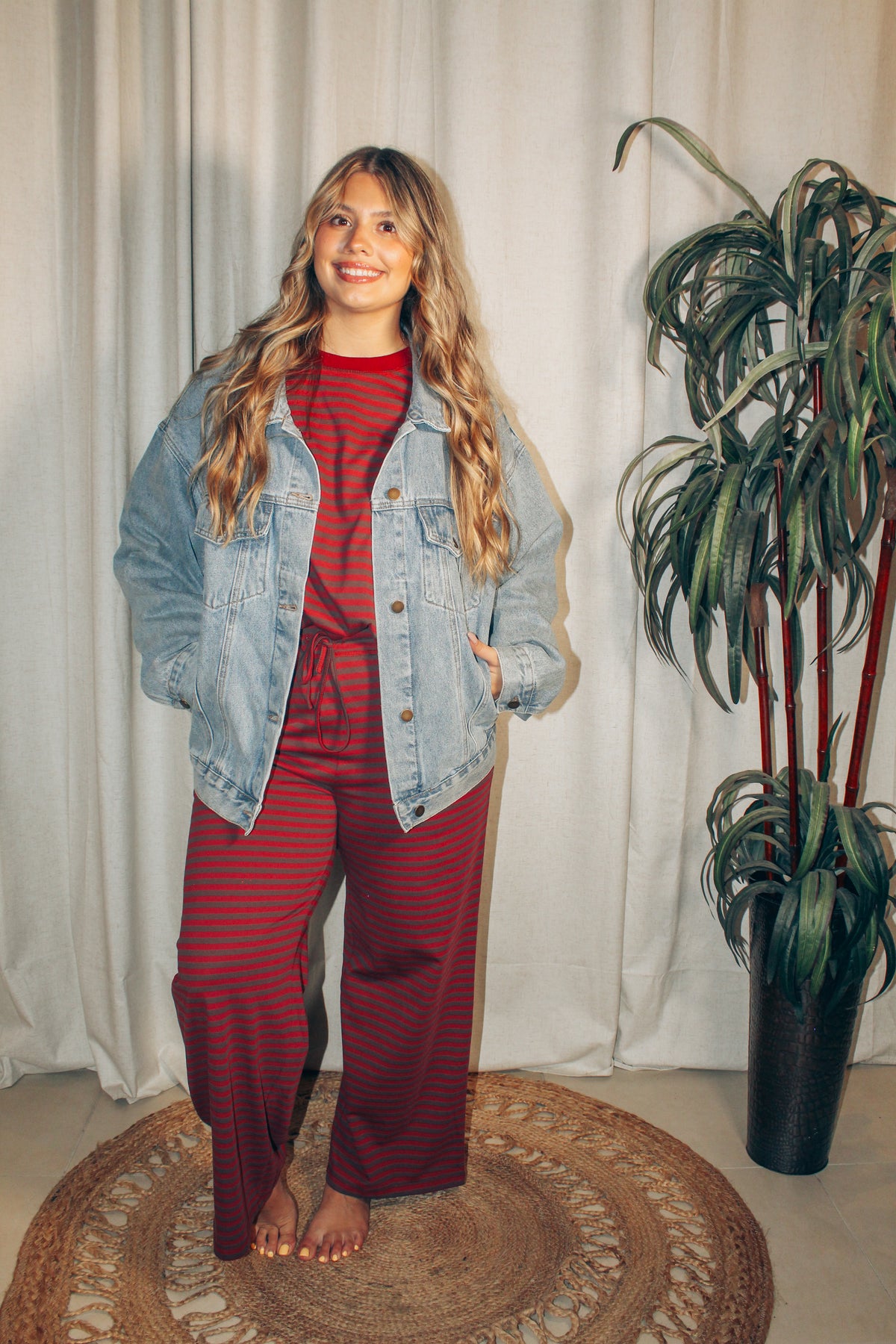 Maroon Combo Lounge Set
