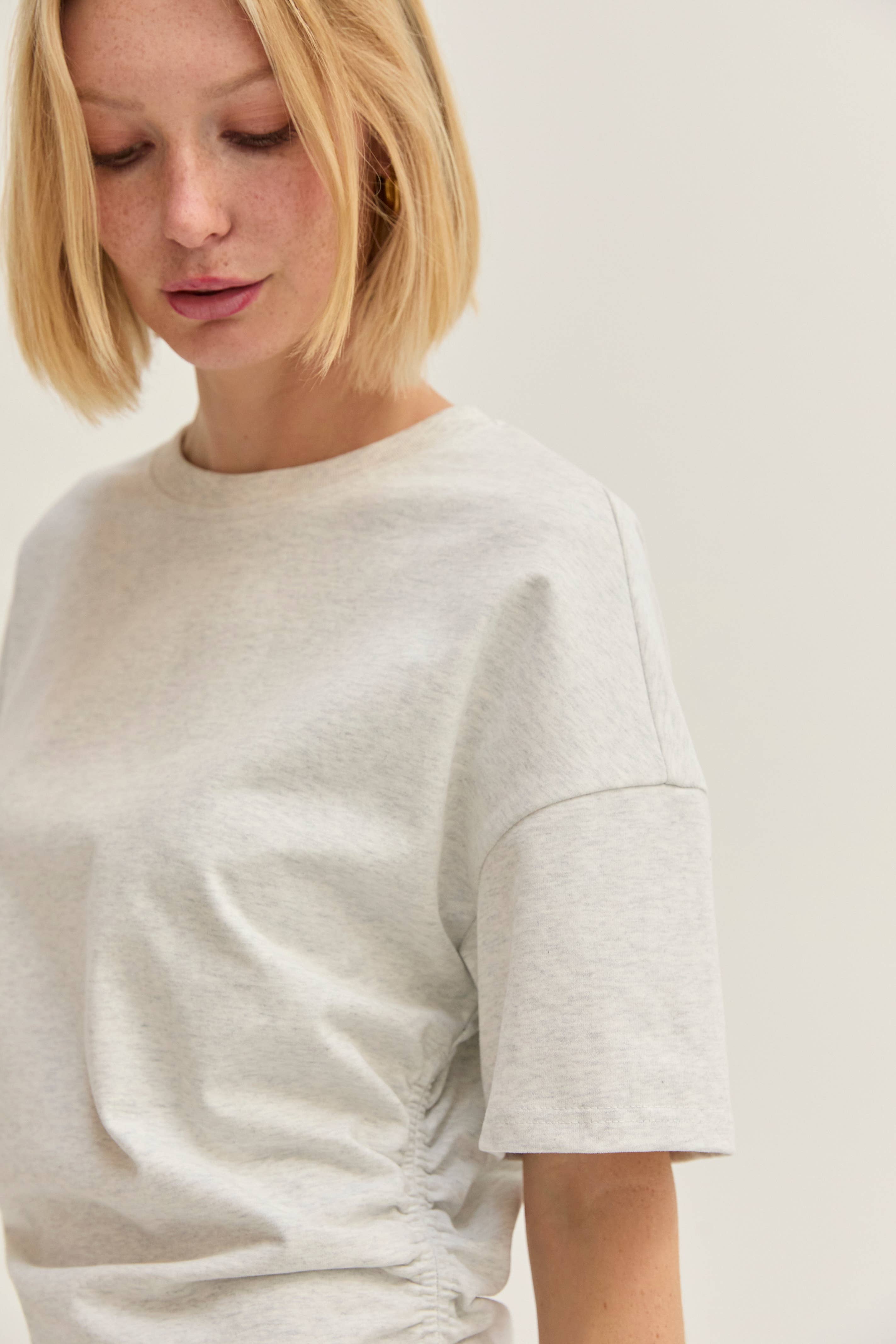 Ruched T-shirt Mini Dress: Melange