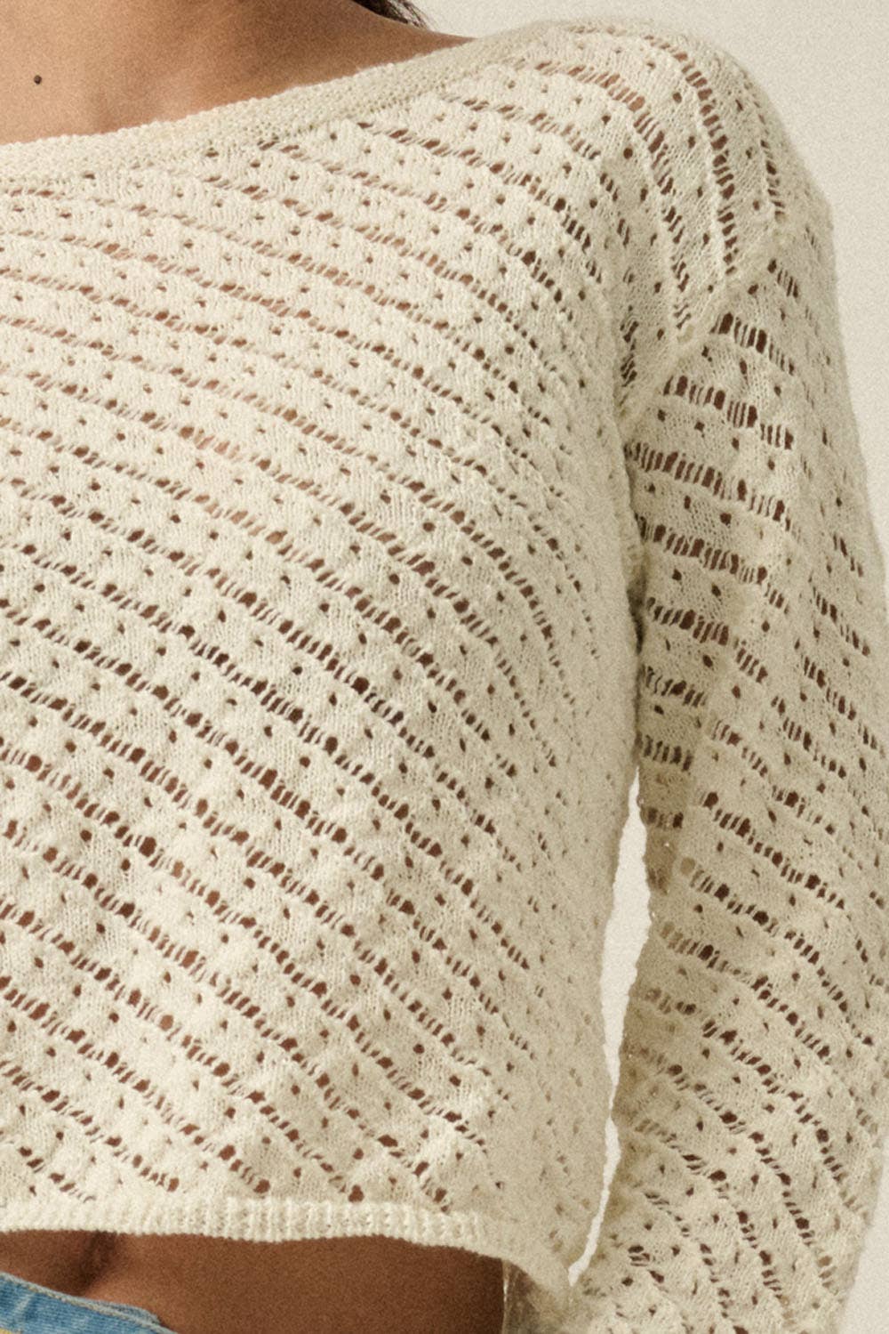 Bell-Sleeve Sweater: Off White